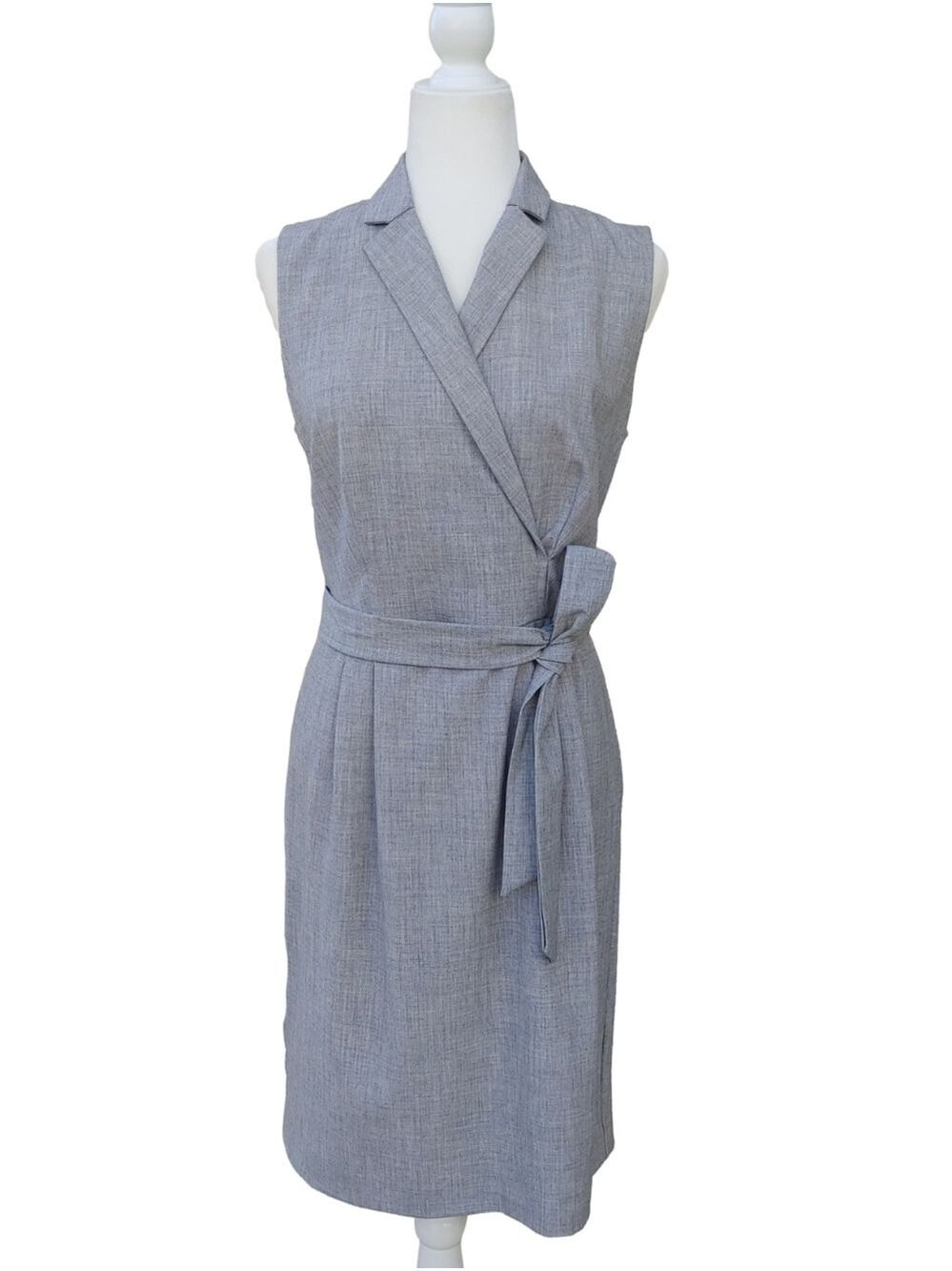 Ann Taylor NEW Gray Tie-Waist Sleeveless Blazer Dress Women's 8 NWT - Picture 5 of 16